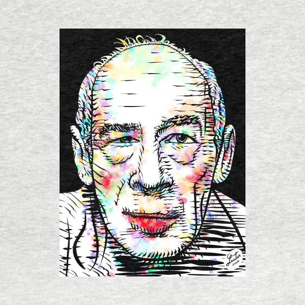 HENRY MILLER watercolor and ink portrait by lautir